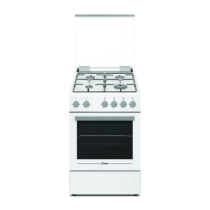 Candy Freestanding Gas Cooker, closed oven, open hob, visual descriptor for online shop